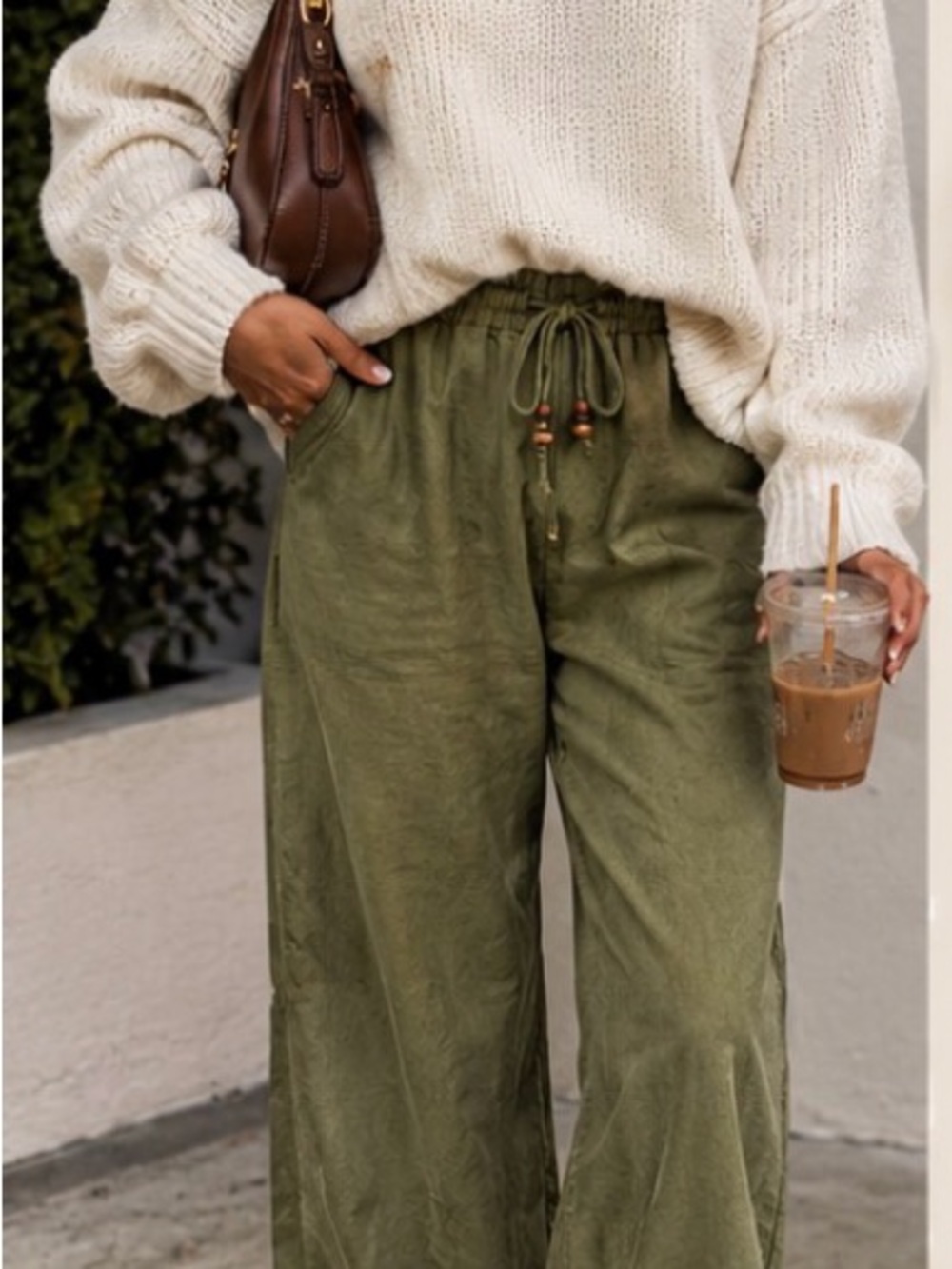 Love Tree Wide-Leg Drawstring Pants